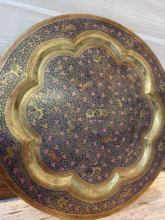 Meenakari Brass Plates 12" inches | Home Decor | Unique Art - KhatiJi