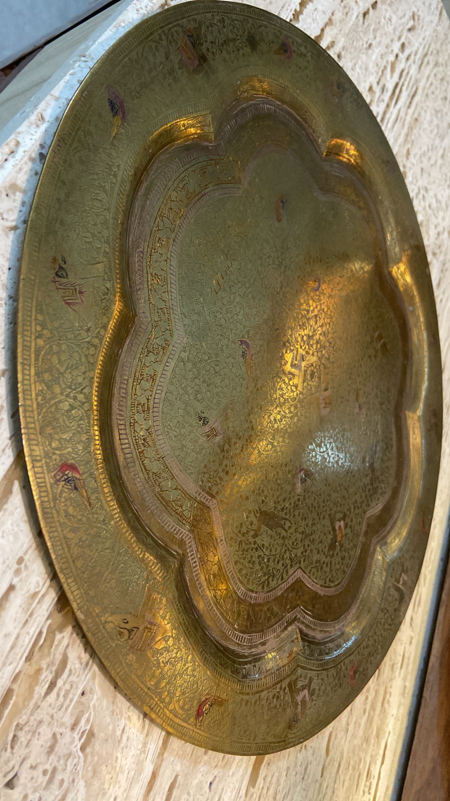 Meenakari Brass Plates 12" inches | Home Decor | Unique Art - KhatiJi