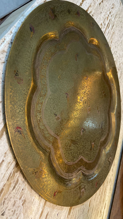 Meenakari Brass Plates 12" inches | Home Decor | Unique Art - KhatiJi