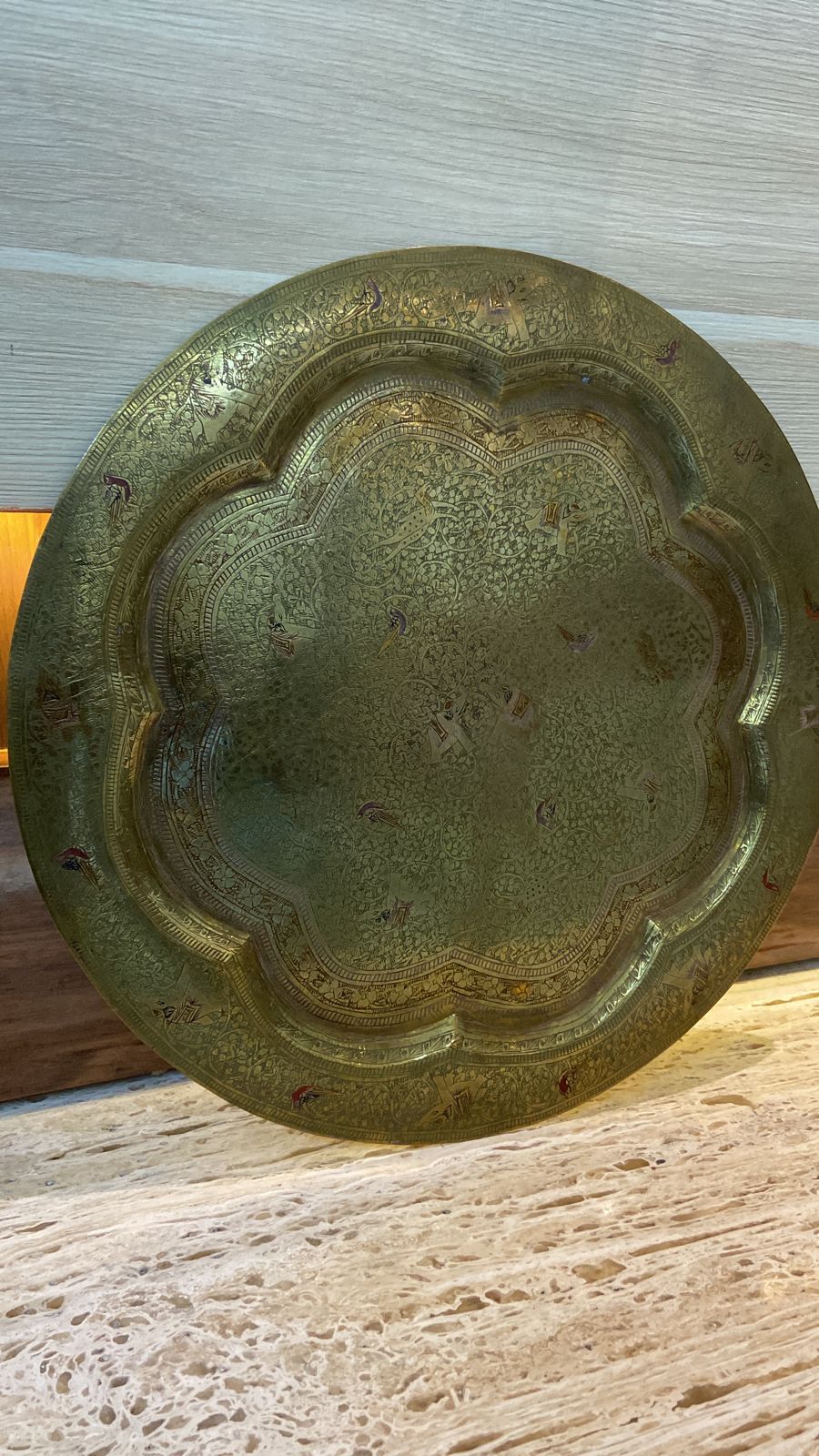 Meenakari Brass Plates 12" inches | Home Decor | Unique Art - KhatiJi