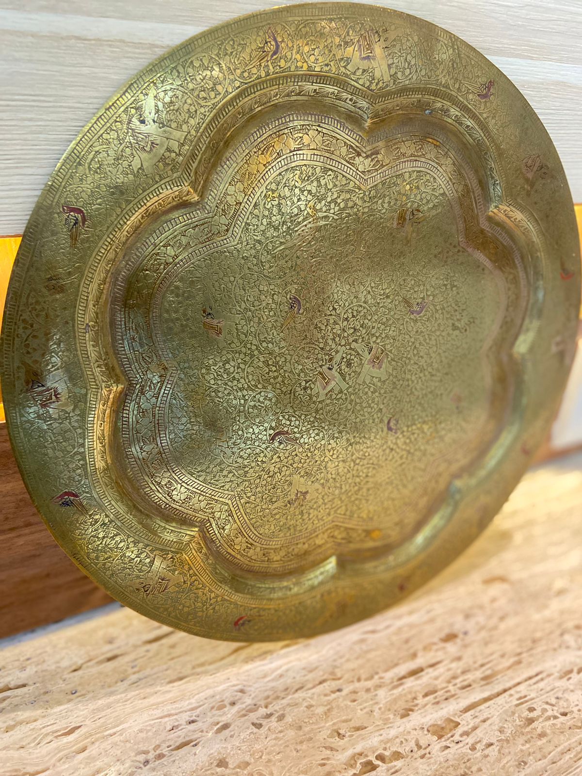 Meenakari Brass Plates 12" inches | Home Decor | Unique Art - KhatiJi