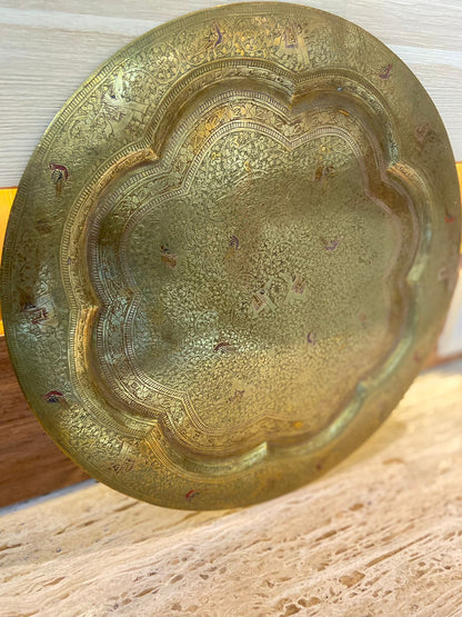 Meenakari Brass Plates 12" inches | Home Decor | Unique Art - KhatiJi