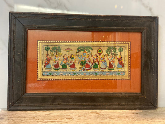 Vintage Krishna leela, RaasLeela, Home decor, Wall decor, Wall hanging painitng, Decorative, Gift to newly wed couple - KhatiJi