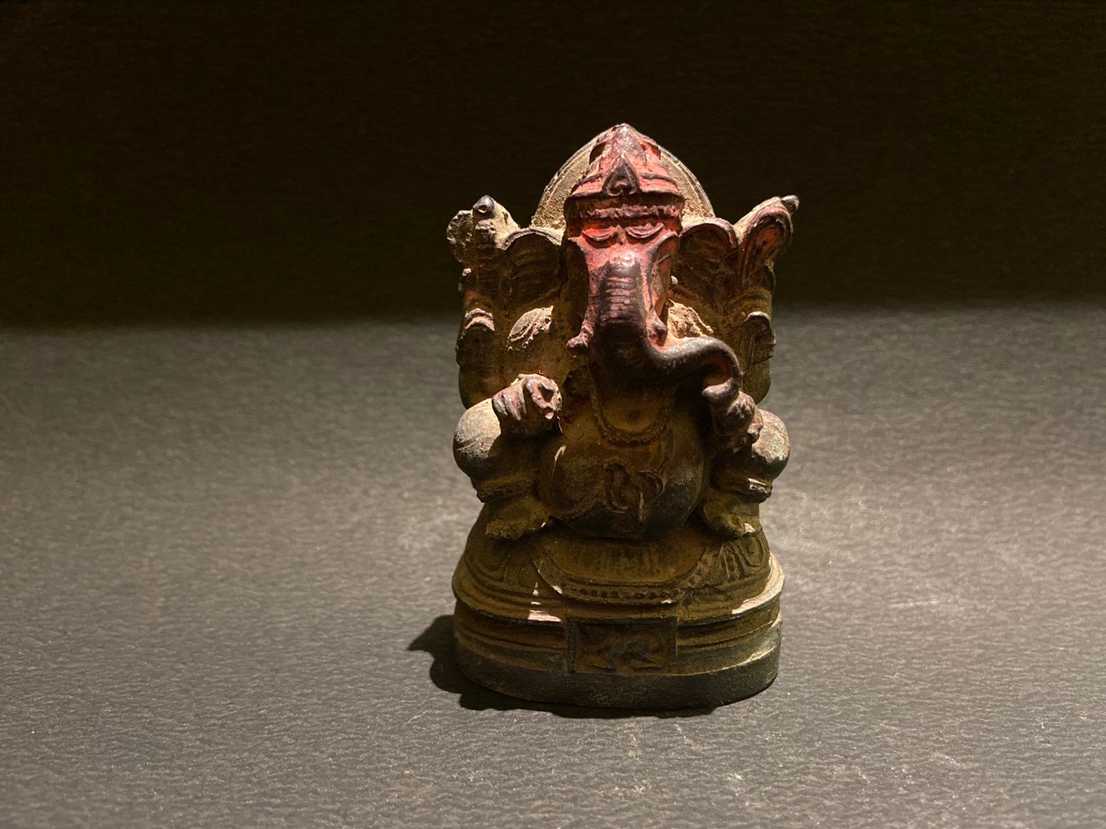 Vintage Black Stone Small Size Stone Ganesh Ji, Hindu God, Stone Sculpture - KhatiJi