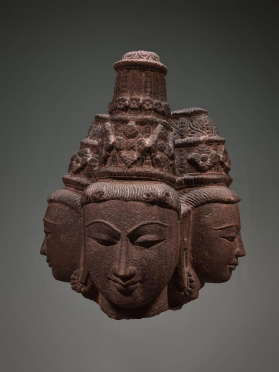 Vintage Stone Three Face Vishnu ji Bust, Very Unique Sculpture, Stone Art, Vishnu Stone Statue, Stone Sculpture, Rare sculpture, Vintage Sculpture - KhatiJi