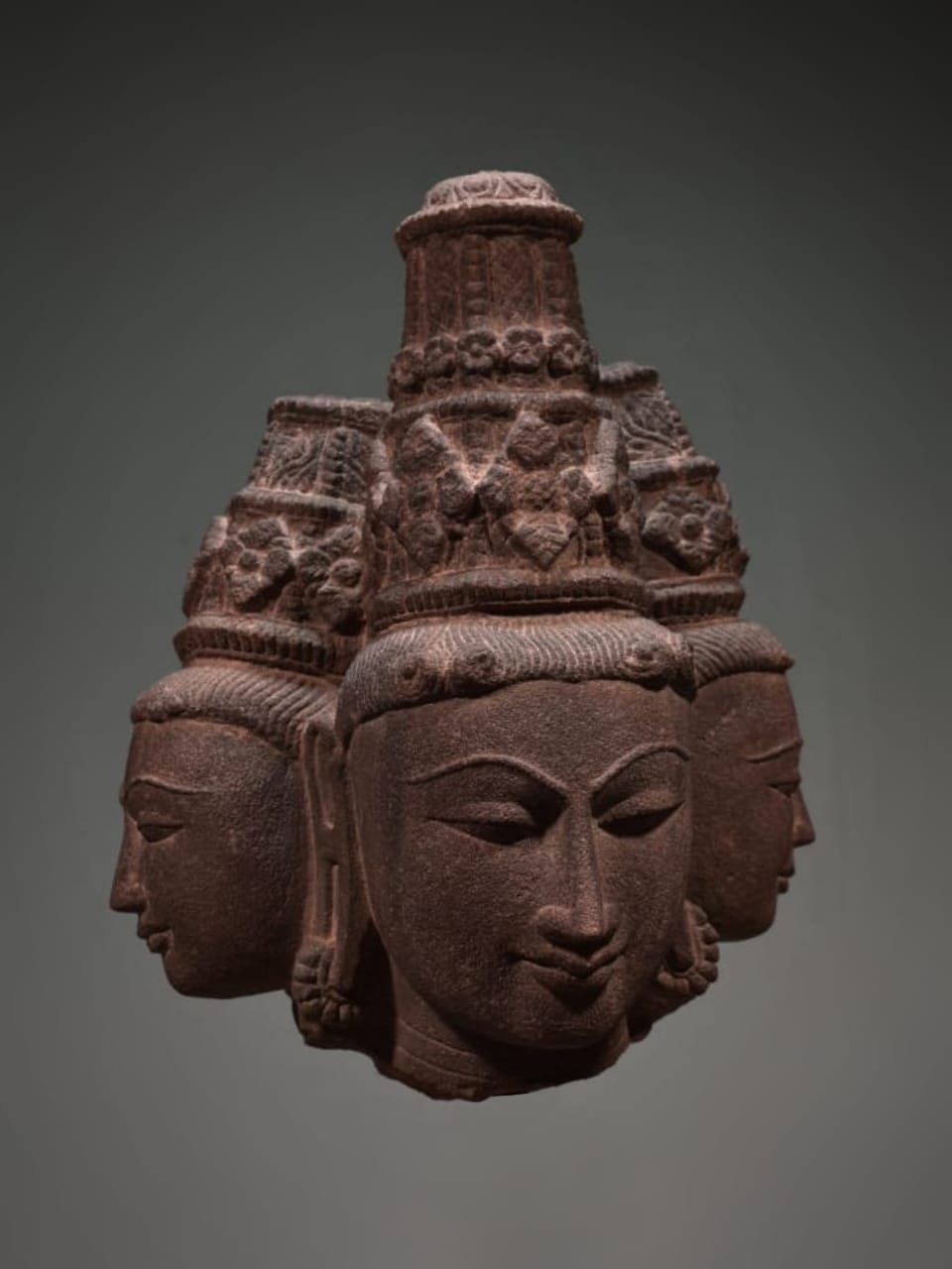 Vintage Stone Three Face Vishnu ji Bust, Very Unique Sculpture, Stone Art, Vishnu Stone Statue, Stone Sculpture, Rare sculpture, Vintage Sculpture - KhatiJi