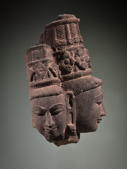 Vintage Stone Three Face Vishnu ji Bust, Very Unique Sculpture, Stone Art, Vishnu Stone Statue, Stone Sculpture, Rare sculpture, Vintage Sculpture - KhatiJi