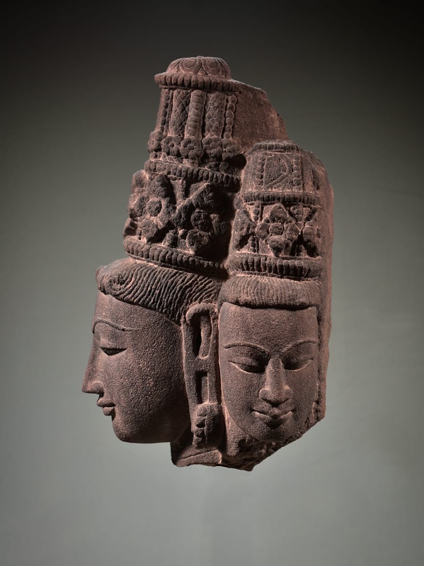 Vintage Stone Three Face Vishnu ji Bust, Very Unique Sculpture, Stone Art, Vishnu Stone Statue, Stone Sculpture, Rare sculpture, Vintage Sculpture - KhatiJi