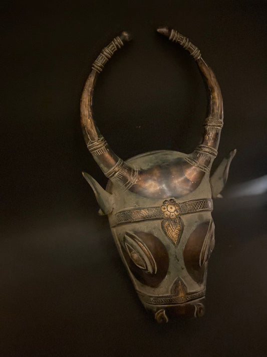 Vintage Rare Bronze Nandi Wall Hanging - KhatiJi