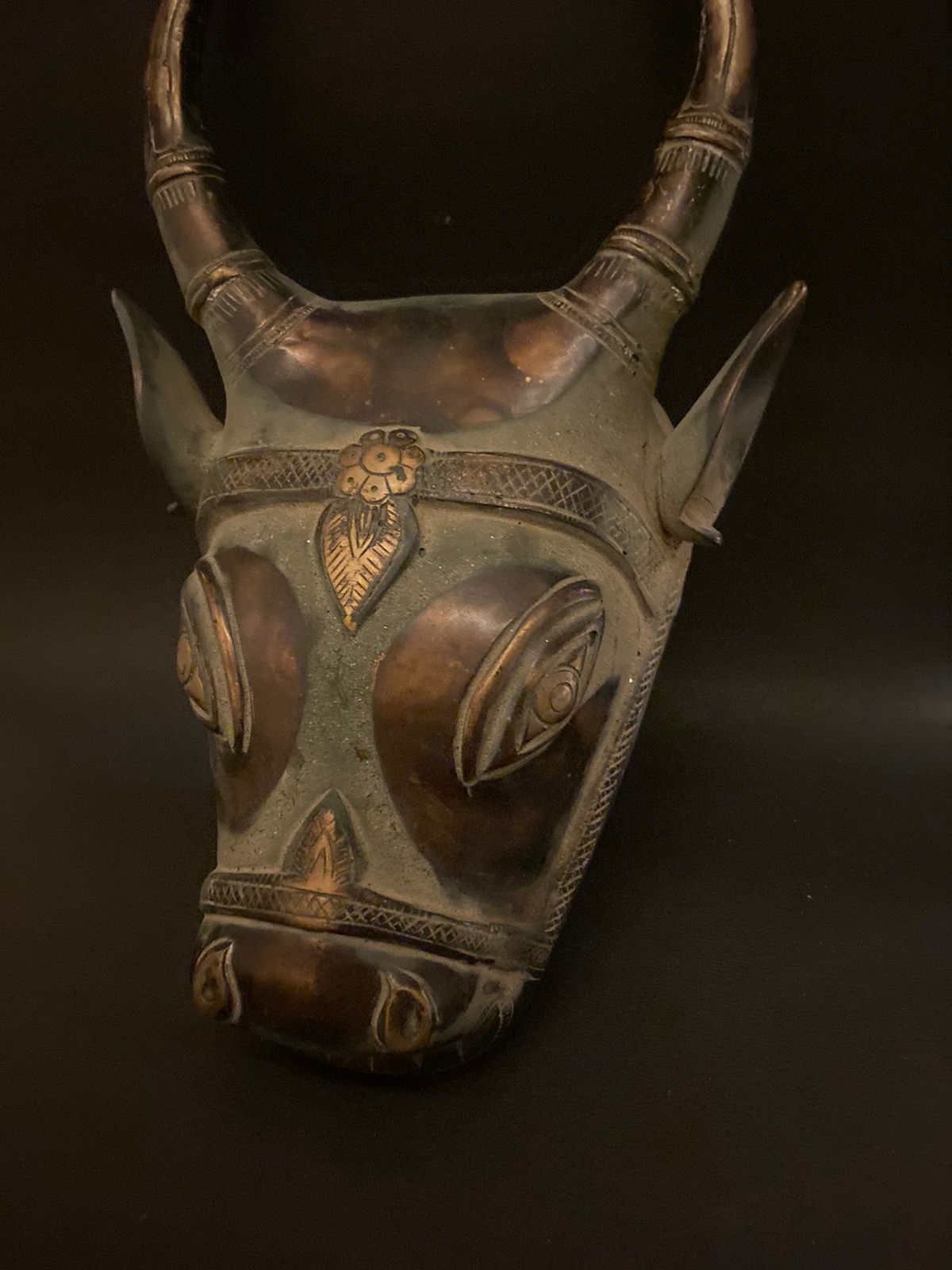 Vintage Rare Bronze Nandi Wall Hanging - KhatiJi