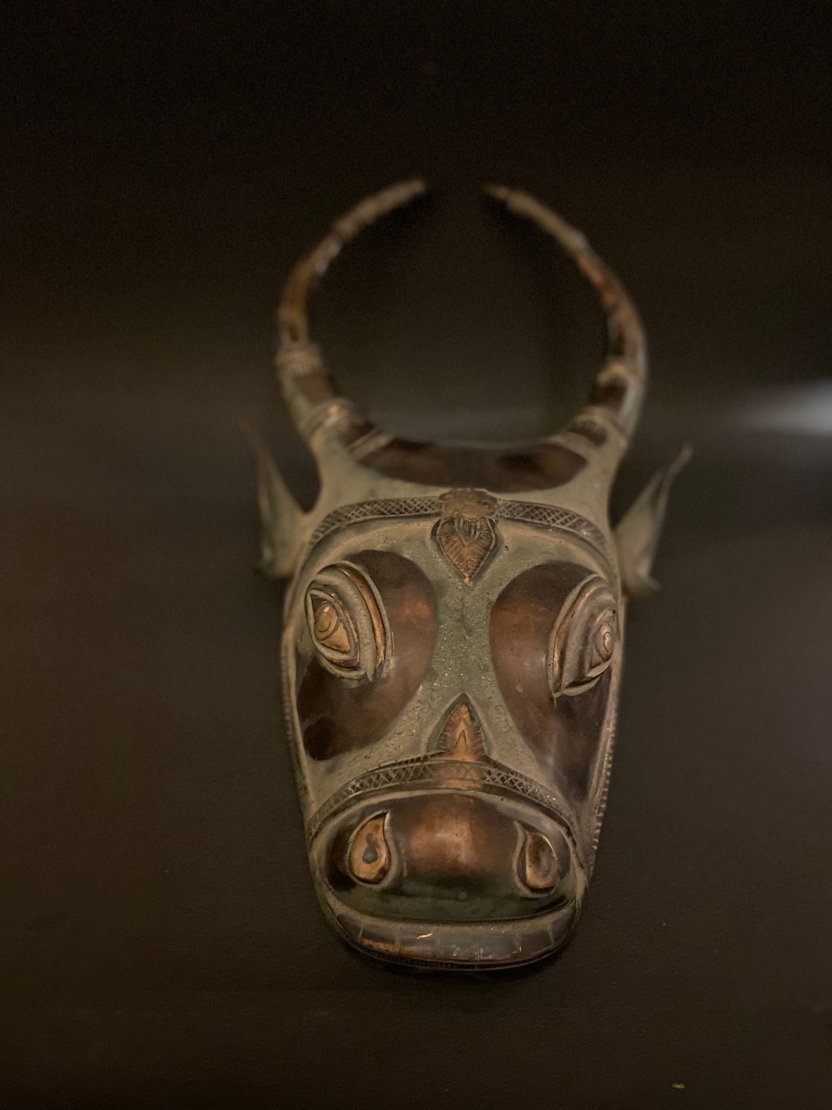 Vintage Rare Bronze Nandi Wall Hanging - KhatiJi