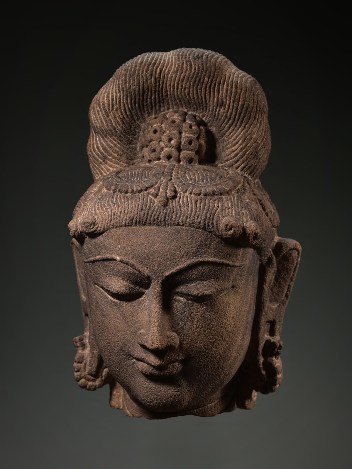 Vintage Stone Parvati Face, Indian Goddess of Fertility, Love & Devotion, Vintage Sculpture, Stone Sculpture, Stone Statue, Parvati Stone - KhatiJi