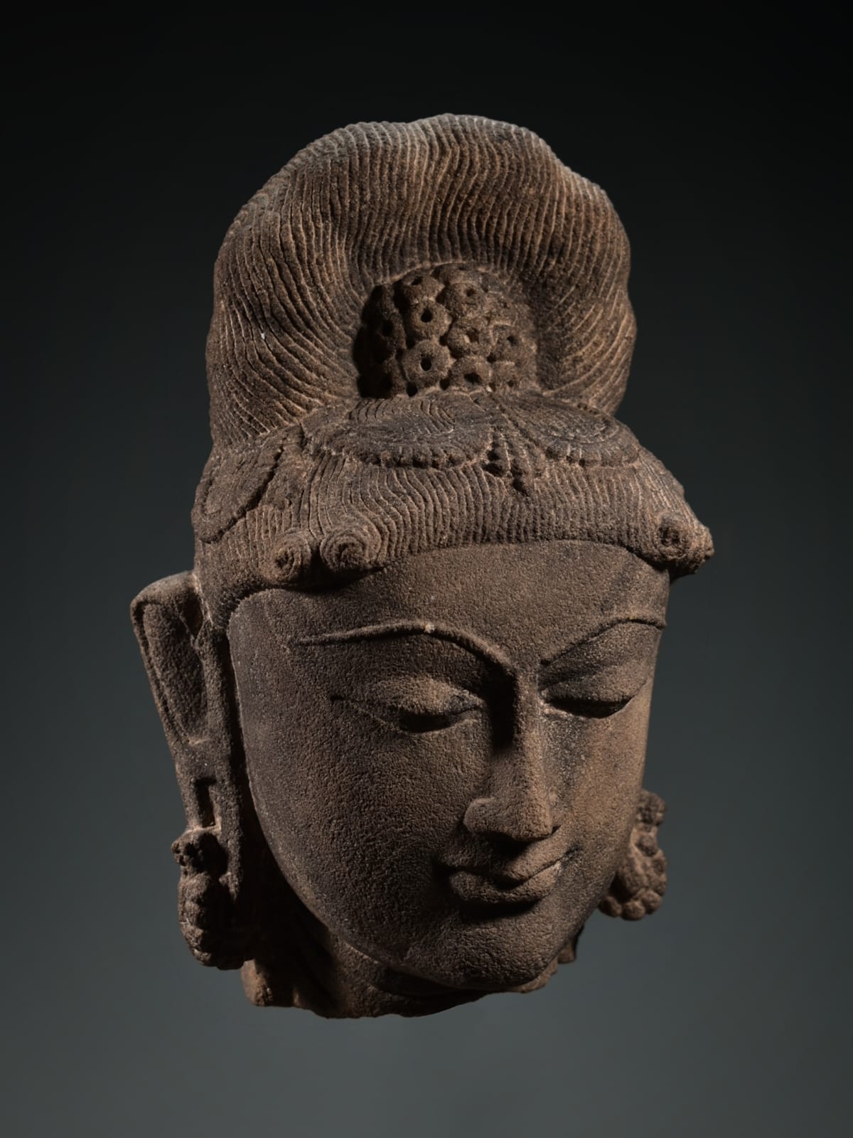 Vintage Stone Parvati Face, Indian Goddess of Fertility, Love & Devotion, Vintage Sculpture, Stone Sculpture, Stone Statue, Parvati Stone - KhatiJi