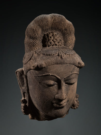 Vintage Stone Parvati Face, Indian Goddess of Fertility, Love & Devotion, Vintage Sculpture, Stone Sculpture, Stone Statue, Parvati Stone - KhatiJi