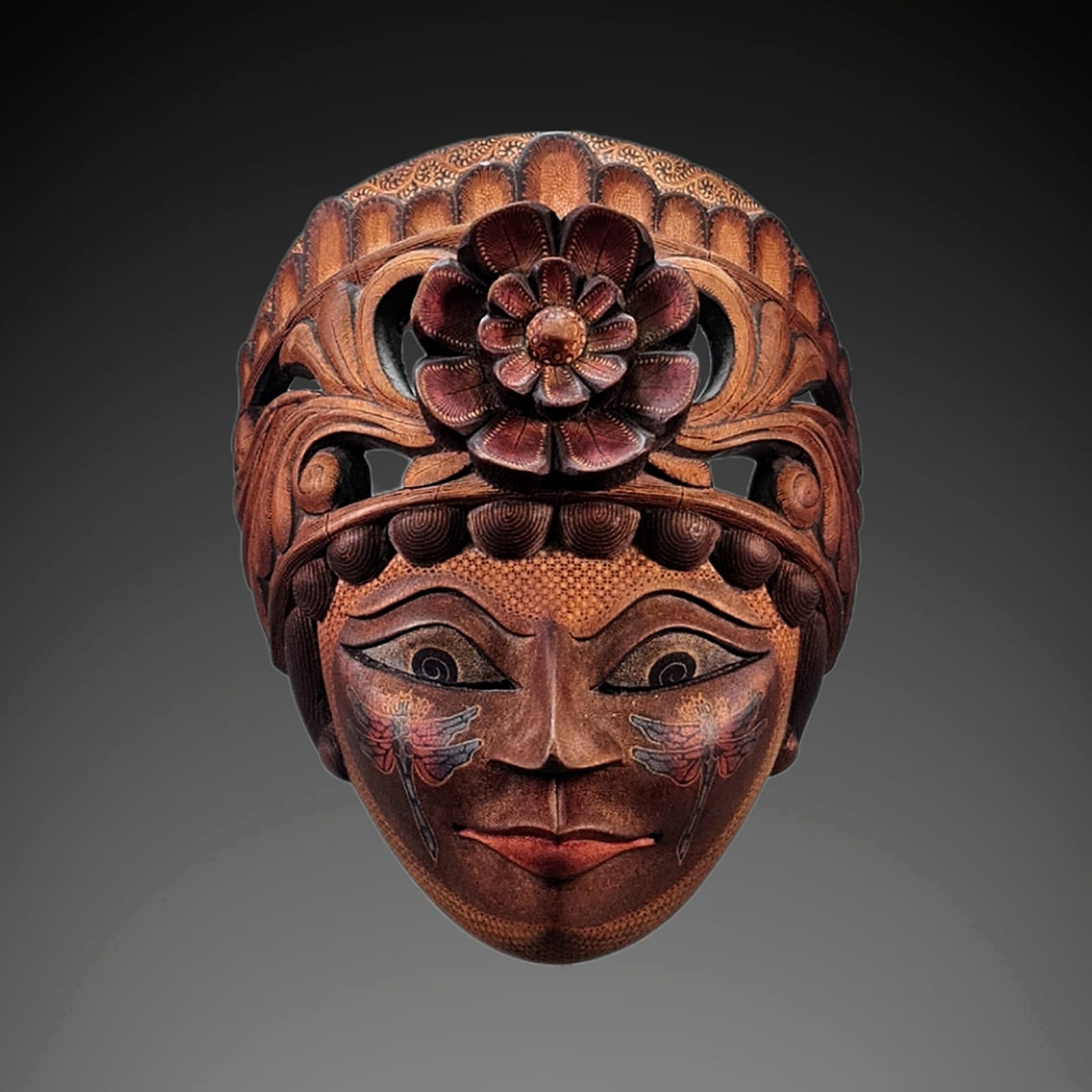 Indonesia Batik Mask Sculpture, Batik Pattern, Indonesia Batik, Indonesia Pride, Wooden Mask, Wall Decor, Home Decor - KhatiJi