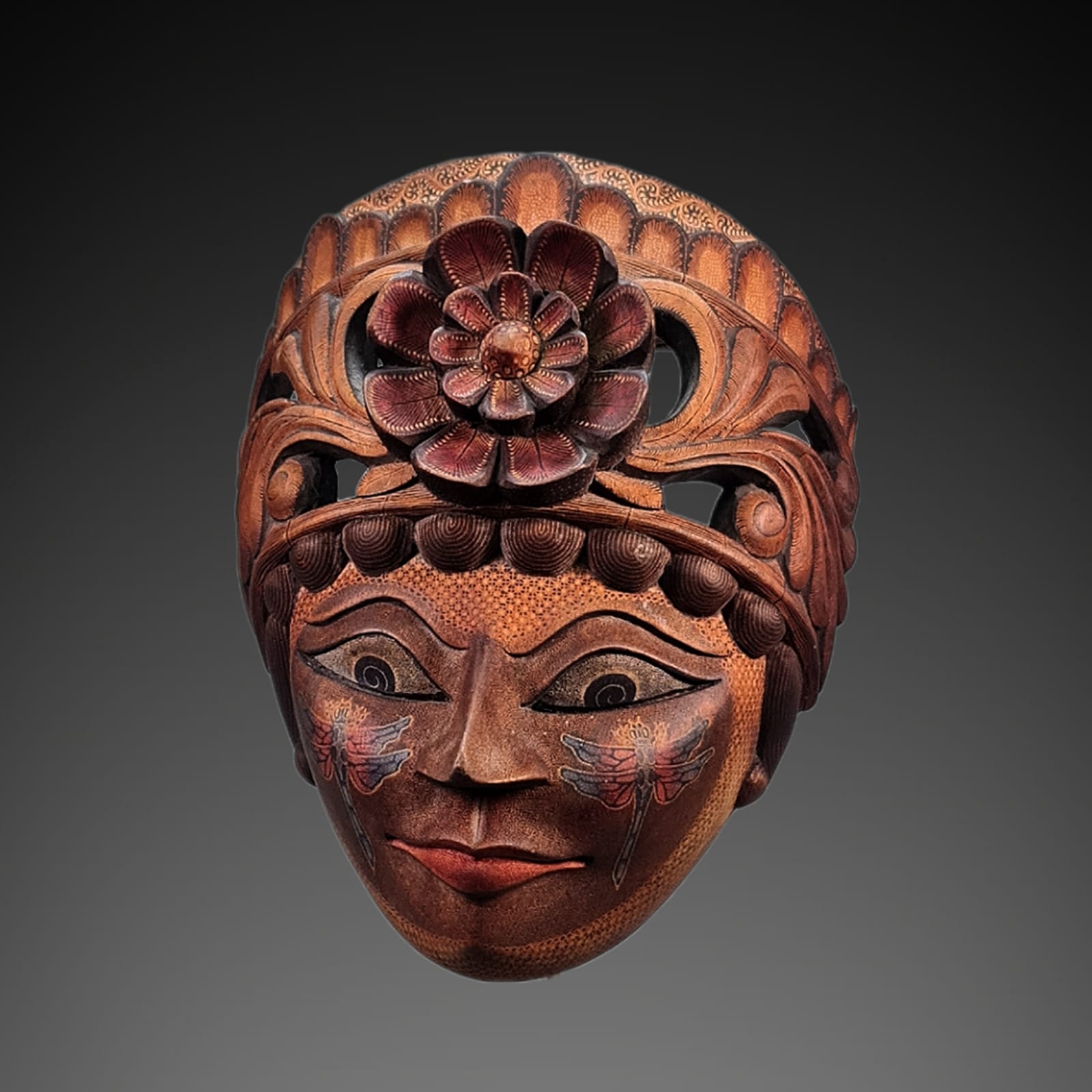 Indonesia Batik Mask Sculpture, Batik Pattern, Indonesia Batik, Indonesia Pride, Wooden Mask, Wall Decor, Home Decor - KhatiJi