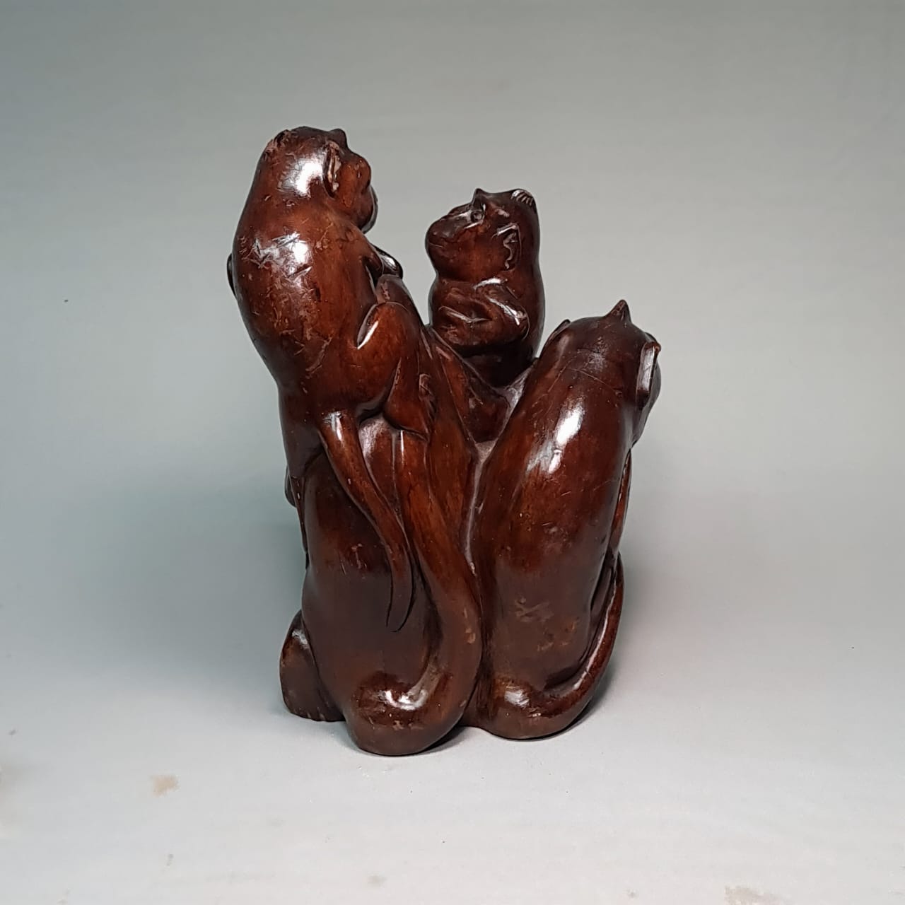 Very Beautiful Wooden Monkey Family, Wooden Sculpture, Monkey Sculpture, Wooden Monkey, Hand Carved, Home Decor, Handmade, Unique Sculpture - KhatiJi