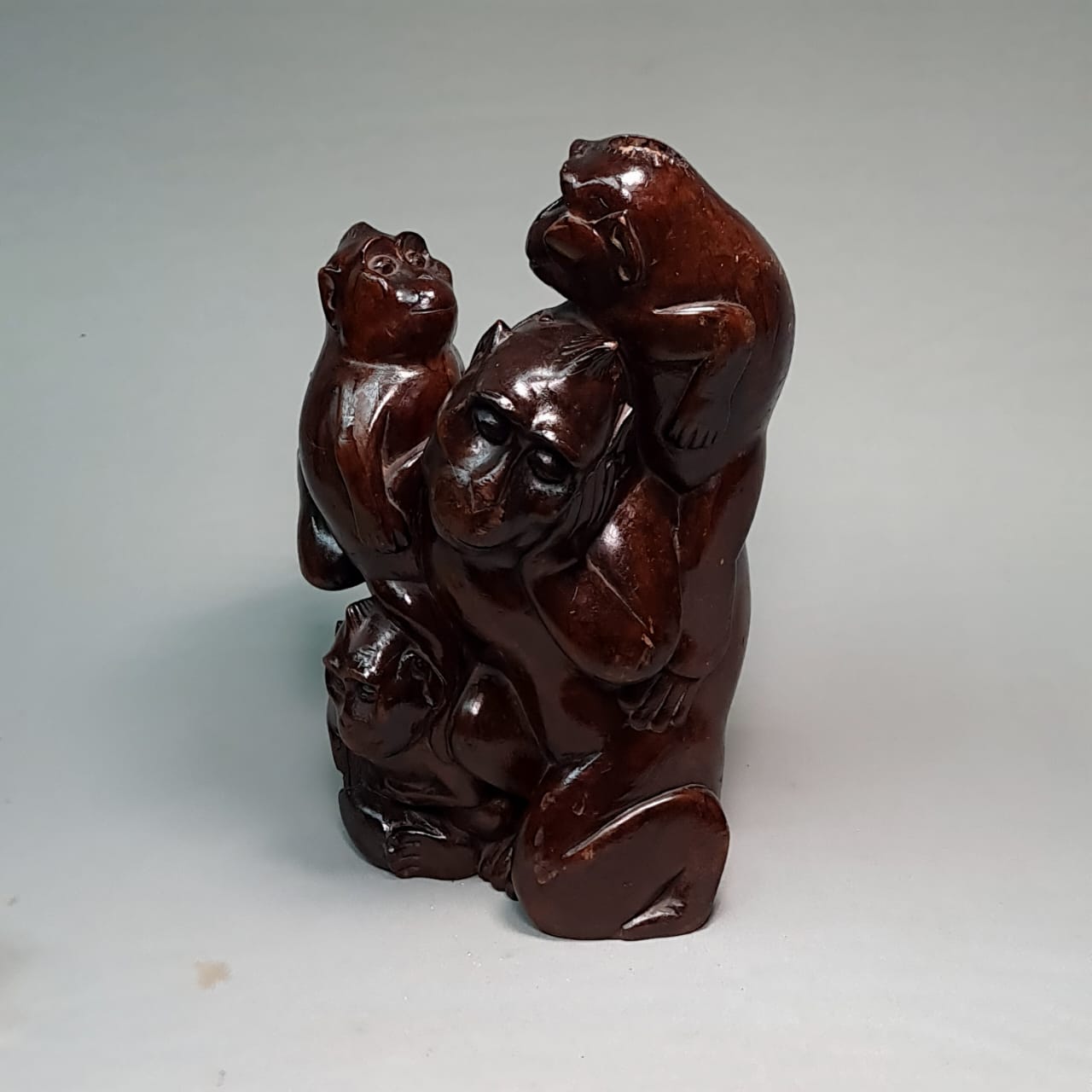 Very Beautiful Wooden Monkey Family, Wooden Sculpture, Monkey Sculpture, Wooden Monkey, Hand Carved, Home Decor, Handmade, Unique Sculpture - KhatiJi