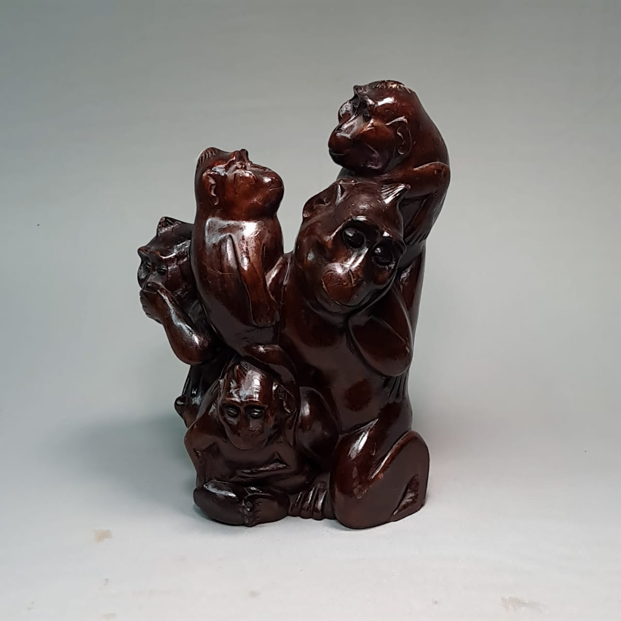 Very Beautiful Wooden Monkey Family, Wooden Sculpture, Monkey Sculpture, Wooden Monkey, Hand Carved, Home Decor, Handmade, Unique Sculpture - KhatiJi