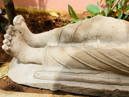 Stone Reclining/Sleeping Garden Buddha Sculpture Buddha 23", Stone Buddha Sculpture, Sleeping Buddha Statue, garden decor, Sleeping buddha