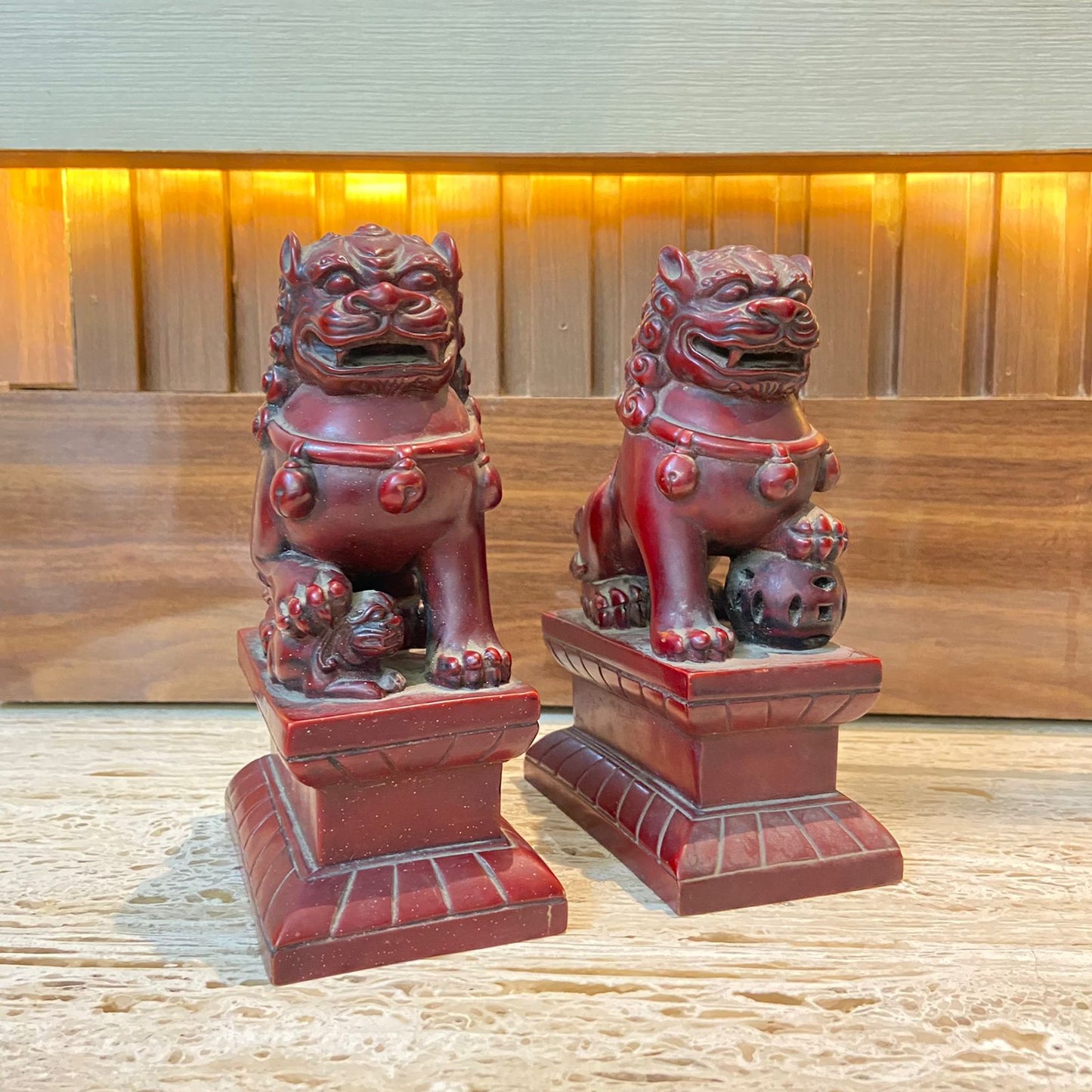 Chinese stone FooDog pair