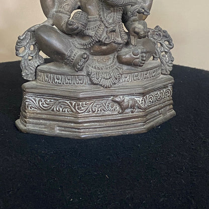 Indian Bronze Statue of Seated Ganesh Ji
