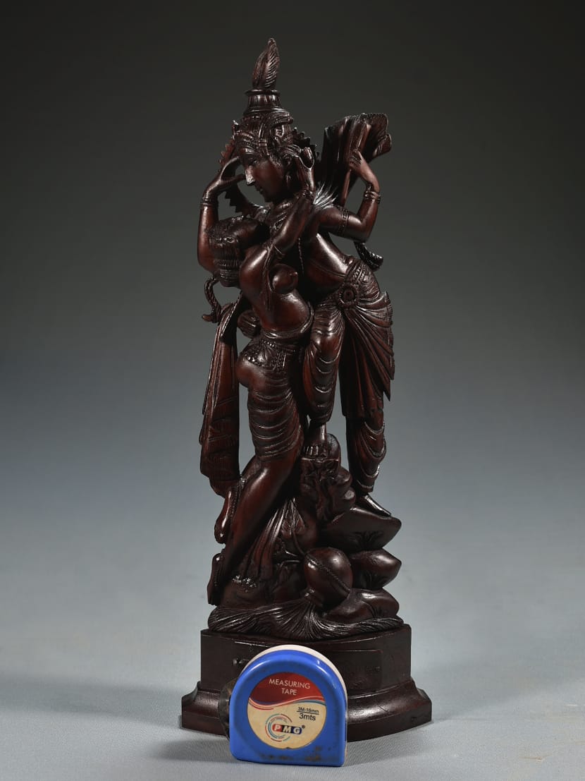 Wooden Standing Radha Krishna Hand Carved
