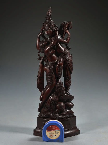 Wooden Standing Radha Krishna Hand Carved