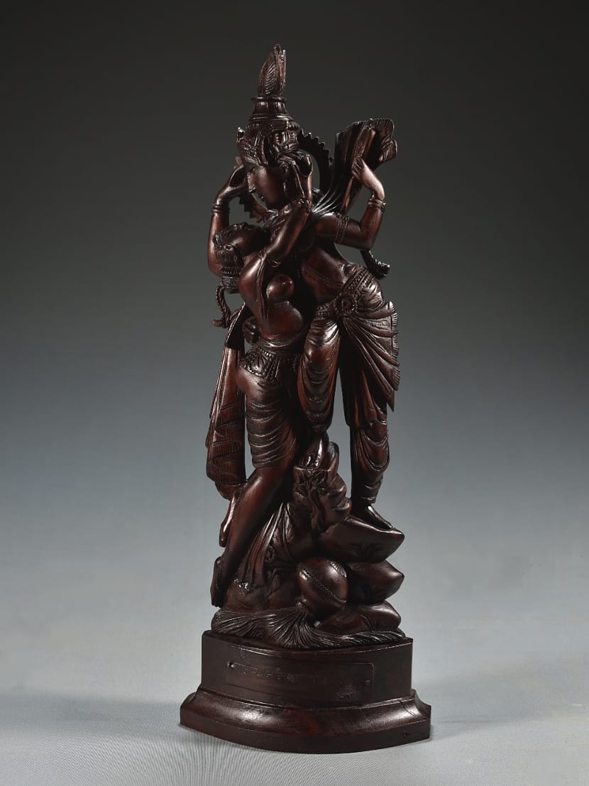 Wooden Standing Radha Krishna Hand Carved