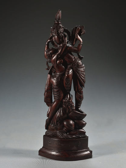 Wooden Standing Radha Krishna Hand Carved