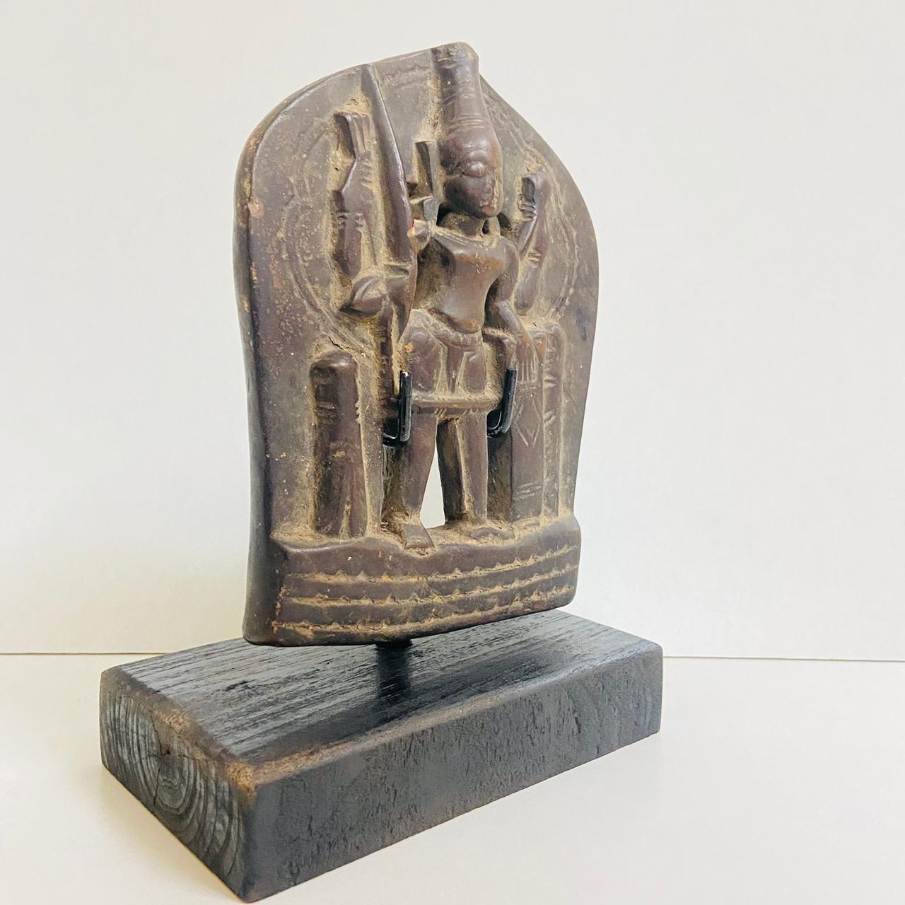 Vintage Hindu Goddess Mariamman Stone Statue