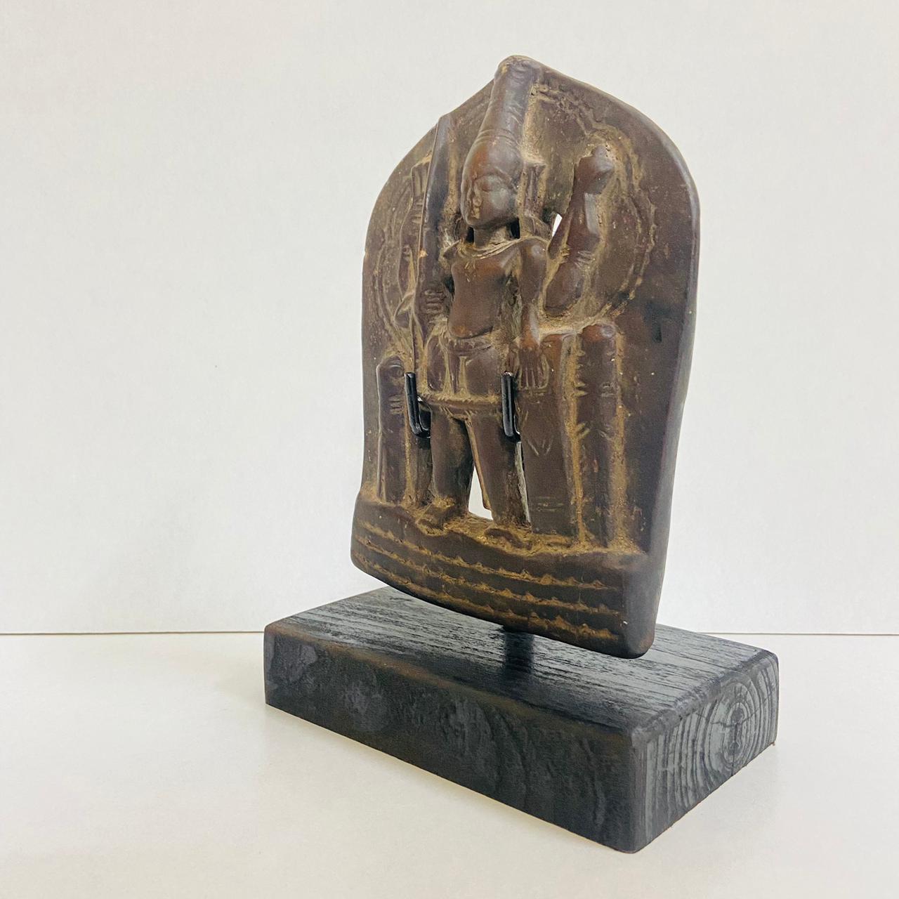 Vintage Hindu Goddess Mariamman Stone Statue