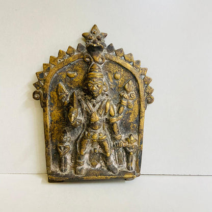 Antique Brass Veerabhadra plaque or Virabhadra Plaque