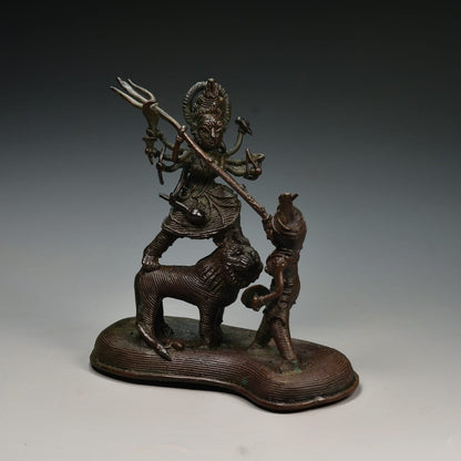 Tribal Durga Brass Sculpture