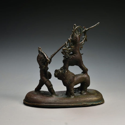 Tribal Durga Brass Sculpture