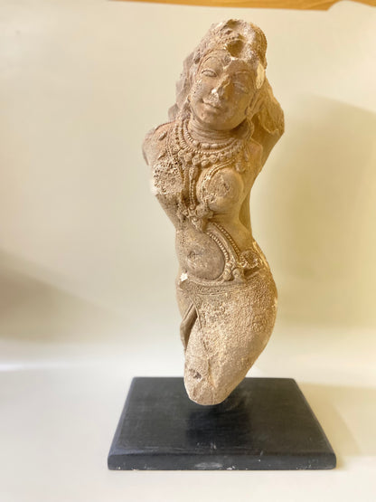 Apsara sculpture, Standing apsara with pedestal to glow the beauty of your collection, sculpture