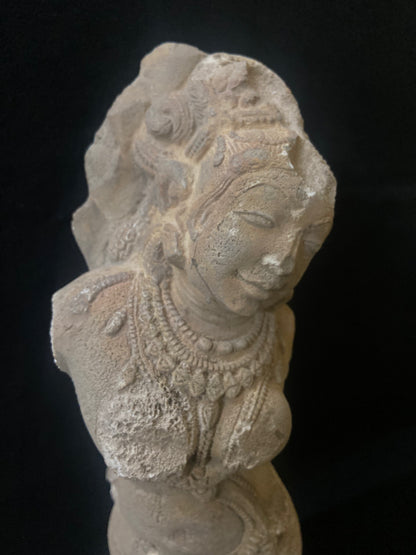 Apsara sculpture, Standing apsara with pedestal to glow the beauty of your collection, sculpture