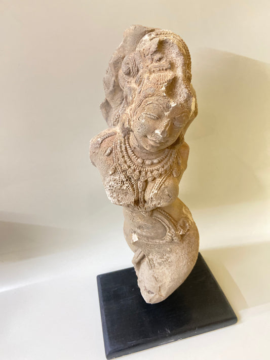 Apsara sculpture, Standing apsara with pedestal to glow the beauty of your collection, sculpture