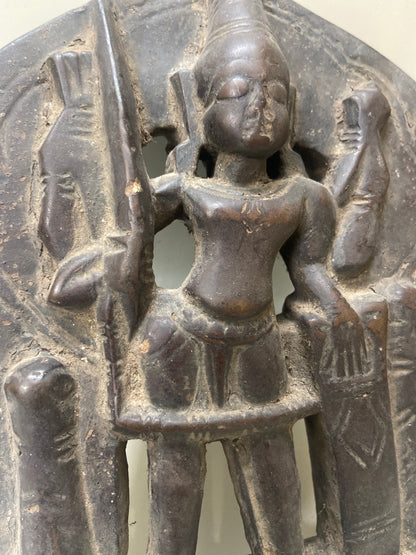 Vintage Hindu Goddess Mariamman Stone Statue