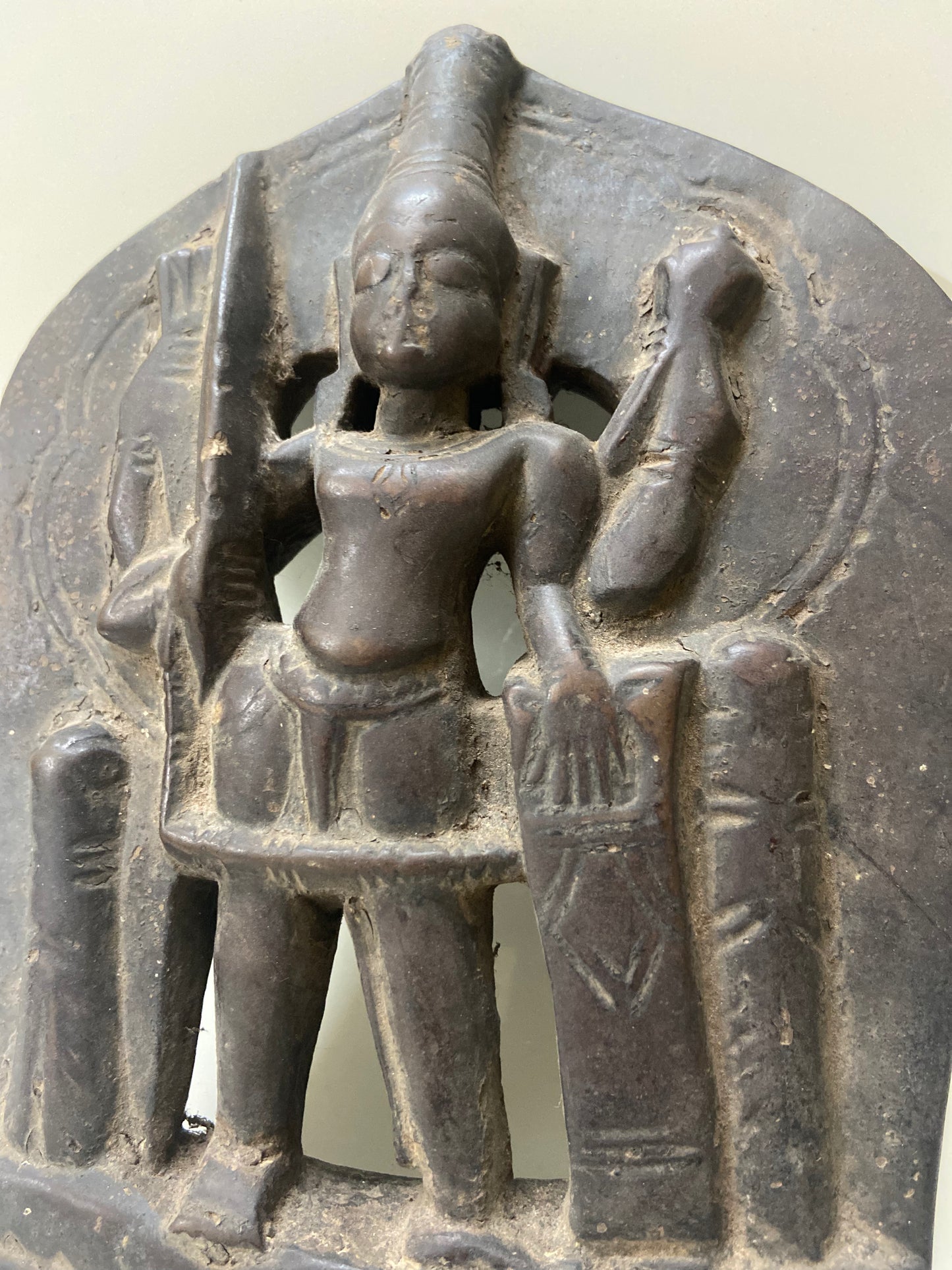 Vintage Hindu Goddess Mariamman Stone Statue